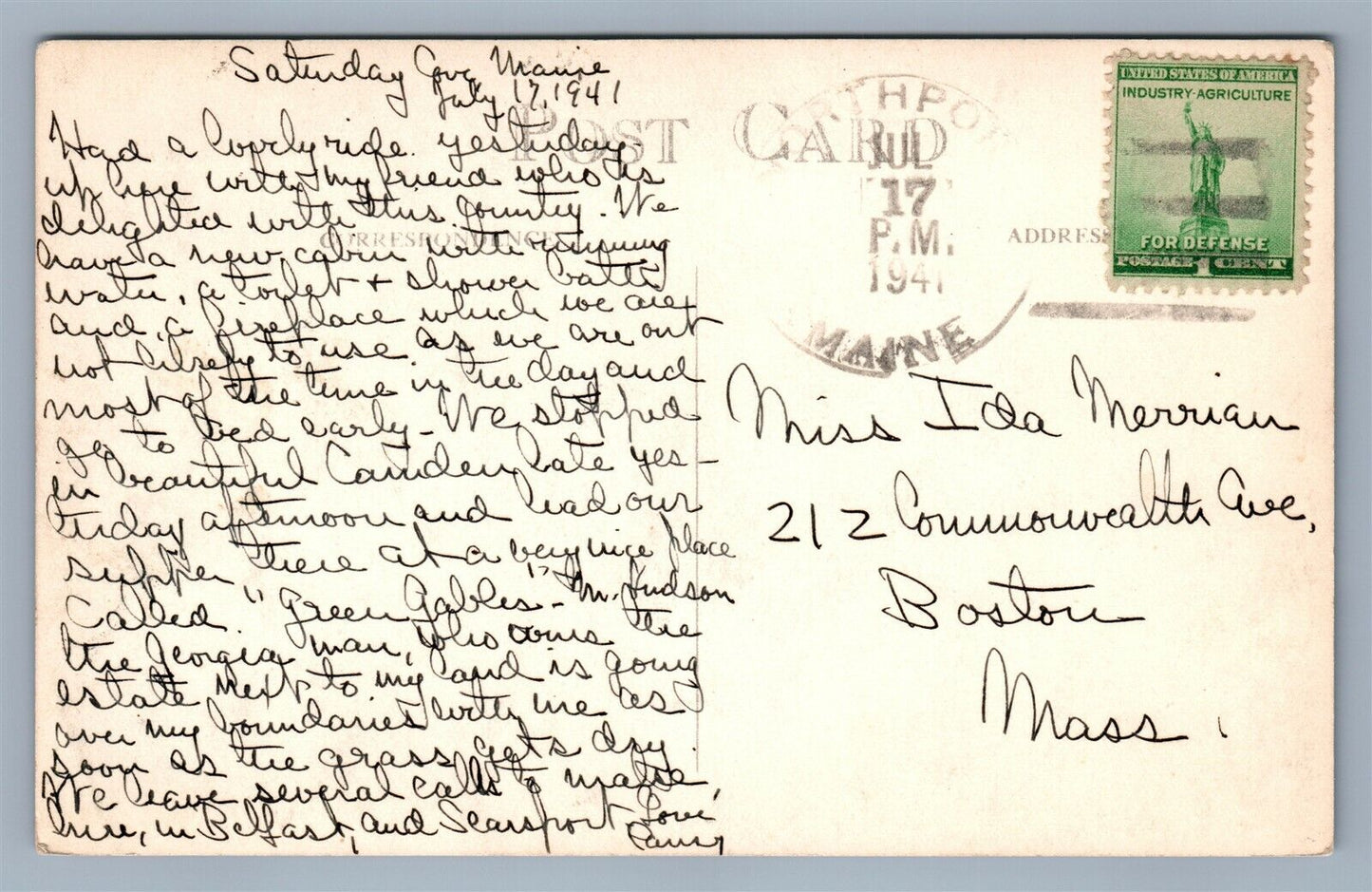 NORTHPORT ME MAINE DINING ROOM & CAMPS 1941 VINTAGE REAL PHOTO POSTCARD RPPC