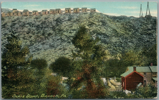 BANGOR PA SLATE DUMP ANTIQUE POSTCARD