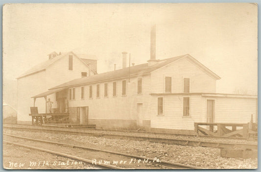 RUMMERFIELD PA NEW MILK STATION ANTIQUE REAL PHOTO POSTCARD RPPC