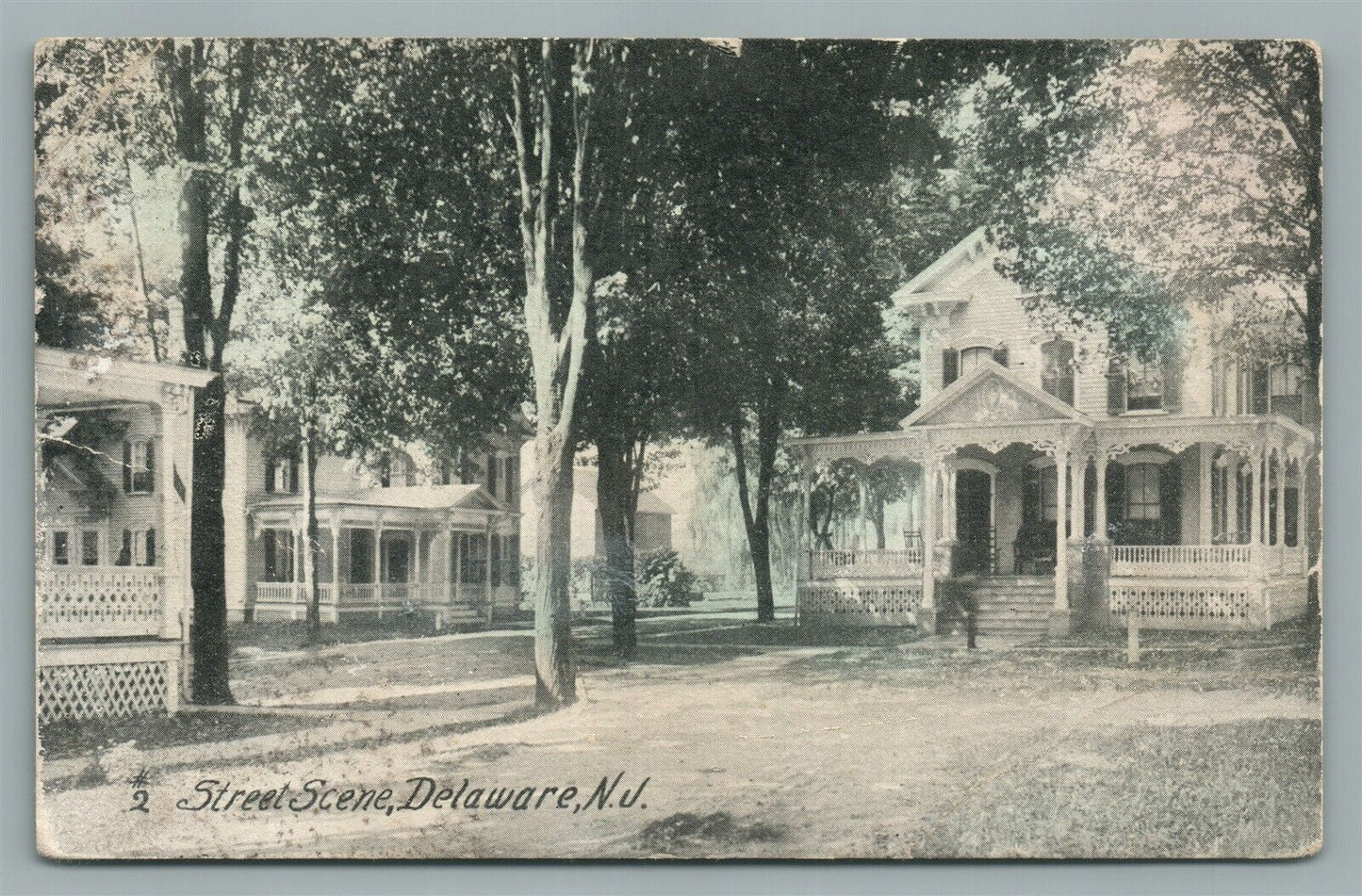 DELAWARE NJ STREET SCENE ANTIQUE POSTCARD