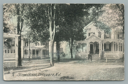DELAWARE NJ STREET SCENE ANTIQUE POSTCARD