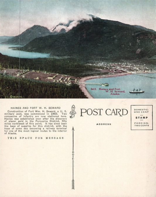 W.H.SEWARD AK HAINES & FORT ANTIQUE POSTCARD