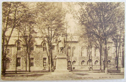 PARK CHURCH ELMIRA N.Y. 1918 ANTIQUE POSTCARD