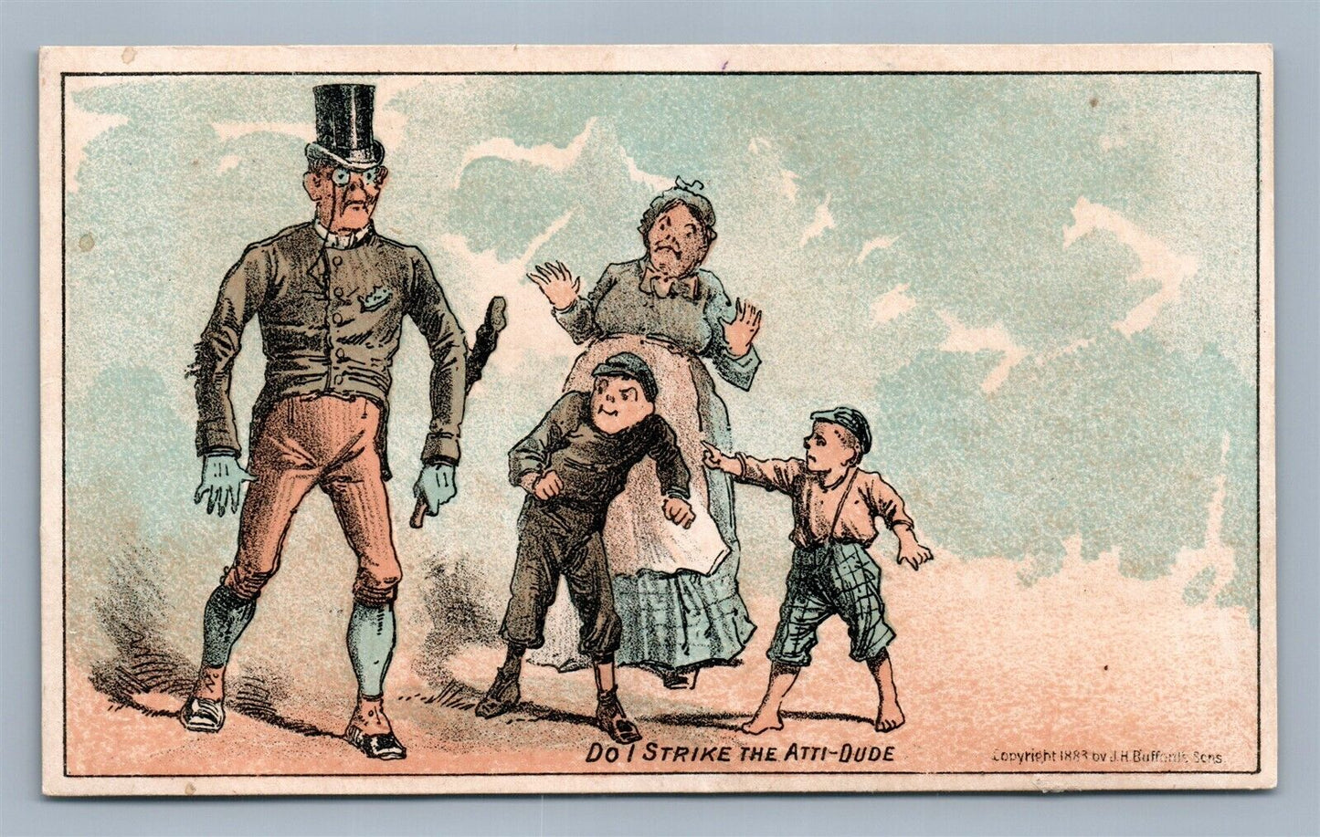 NEW YORK NY ANTIQUE VICTORIAN TRADE CARD STEWART BROS. MEN FINE GOOD ADVERTISING