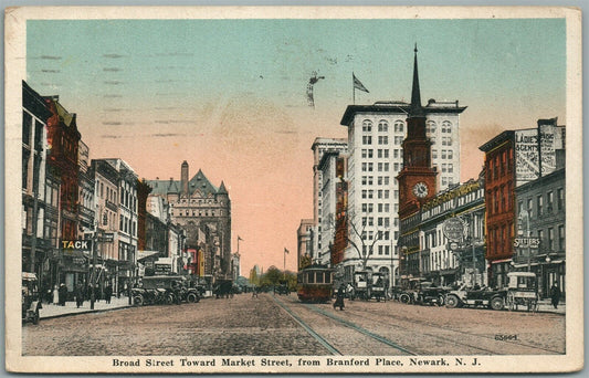 NEWARK NJ BROAD STREET ANTIQUE POSTCARD