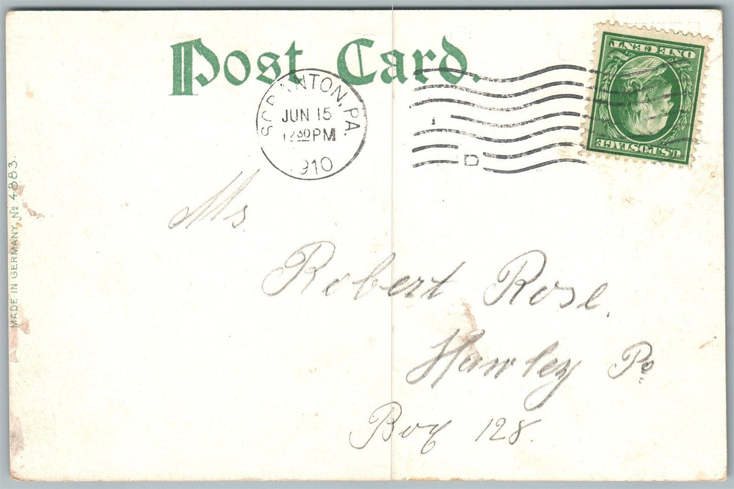 SCRANTON PA MOSES TAYLOR HOSPITAL 1910 UNDIVIDED ANTIQUE POSTCARD