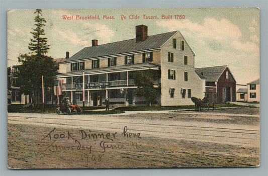 WEST BROOKFIELD MA YE OLDE TAVERN ANTIQUE POSTCARD