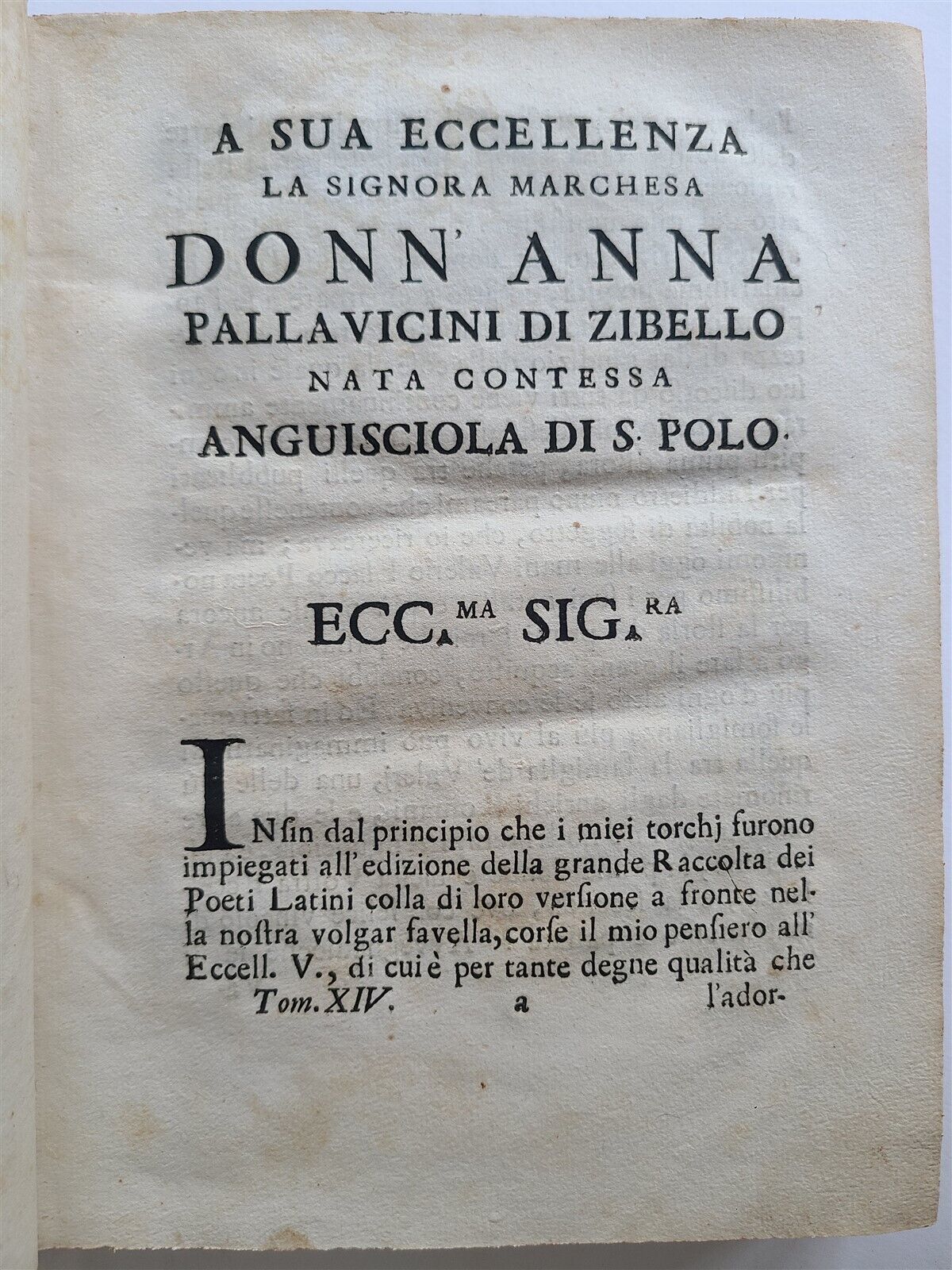 1736 ARGONAUTICA LATIN POETRY in ITALIAN antique by C. VALERII FLACCI