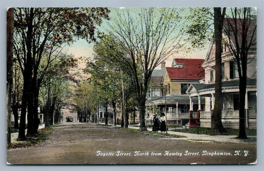 BINGHAMPTON NY FAYETTE STREET ANTIQUE POSTCARD