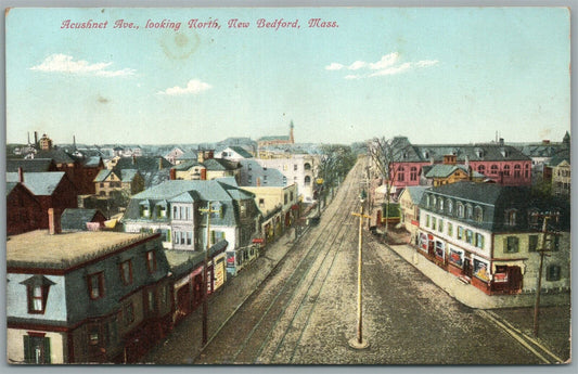 NEW BEDFORD MA ACUSHNET AVE. ANTIQUE POSTCARD