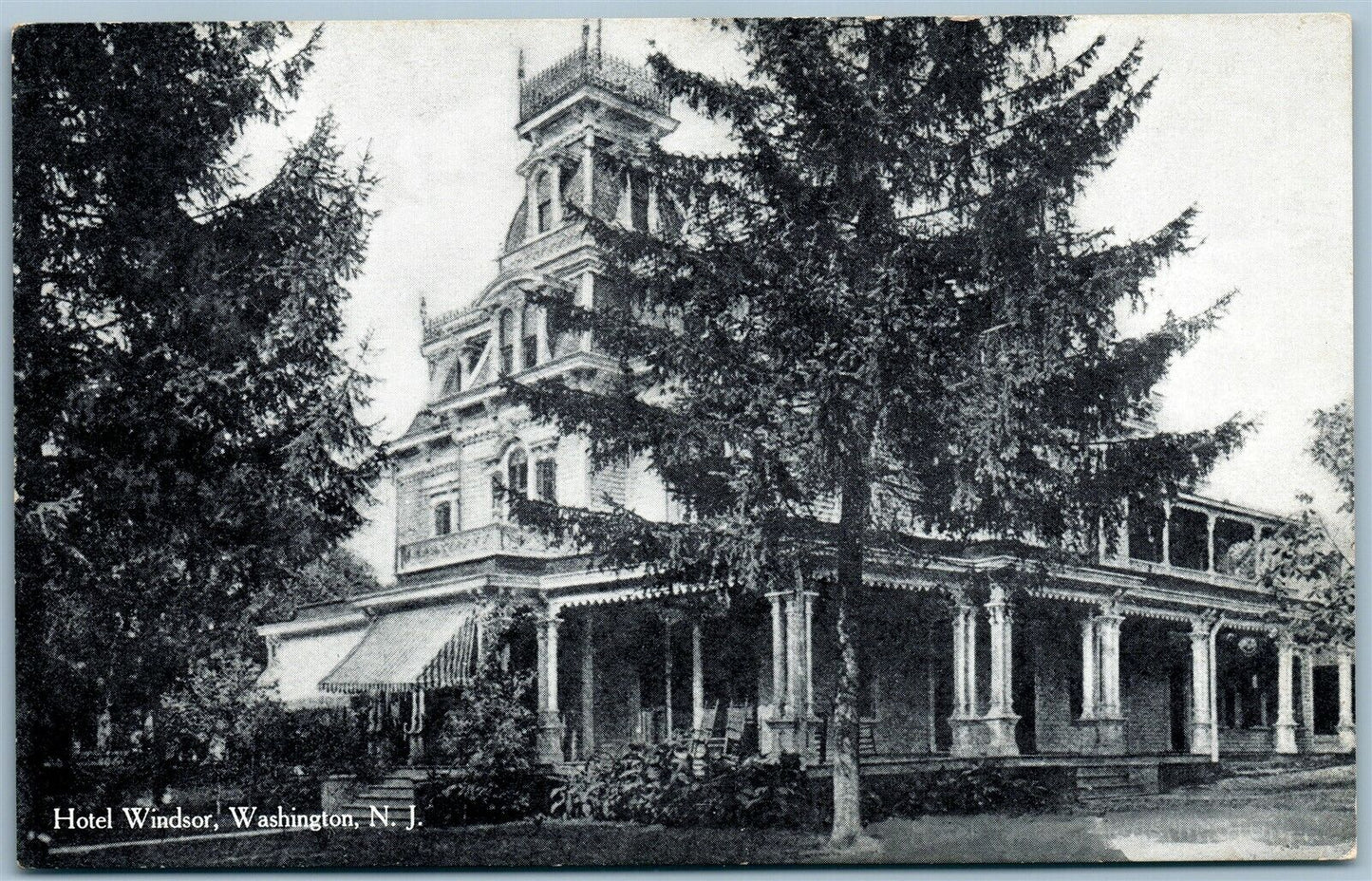 WASHINGTON NJ HOTEL WINDSOR ANTIQUE POSTCARD
