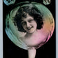 SOAP BUBBLE FANTASY DREAM GIRL COLLAGE ANTIQUE REAL PHOTO POSTCARD RPPC