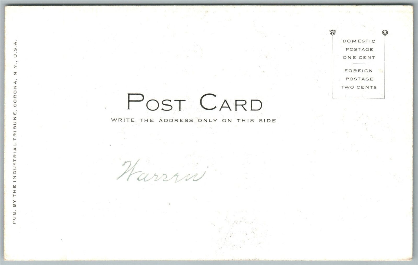 HAMILTON WAYNE COUNTY PA SALEM HOTEL ASTER BED UNDIVIDED ANTIQUE POSTCARD