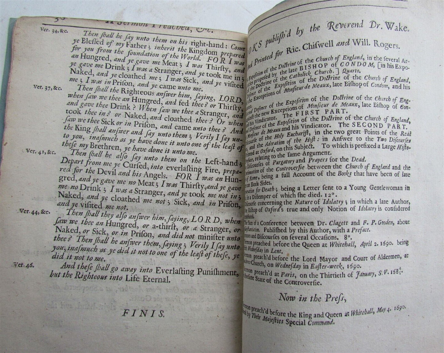 1690 Dr. Wake's SERMON at SEPULCHRES CHURCH before LORD MAYOR antique in ENGLISH