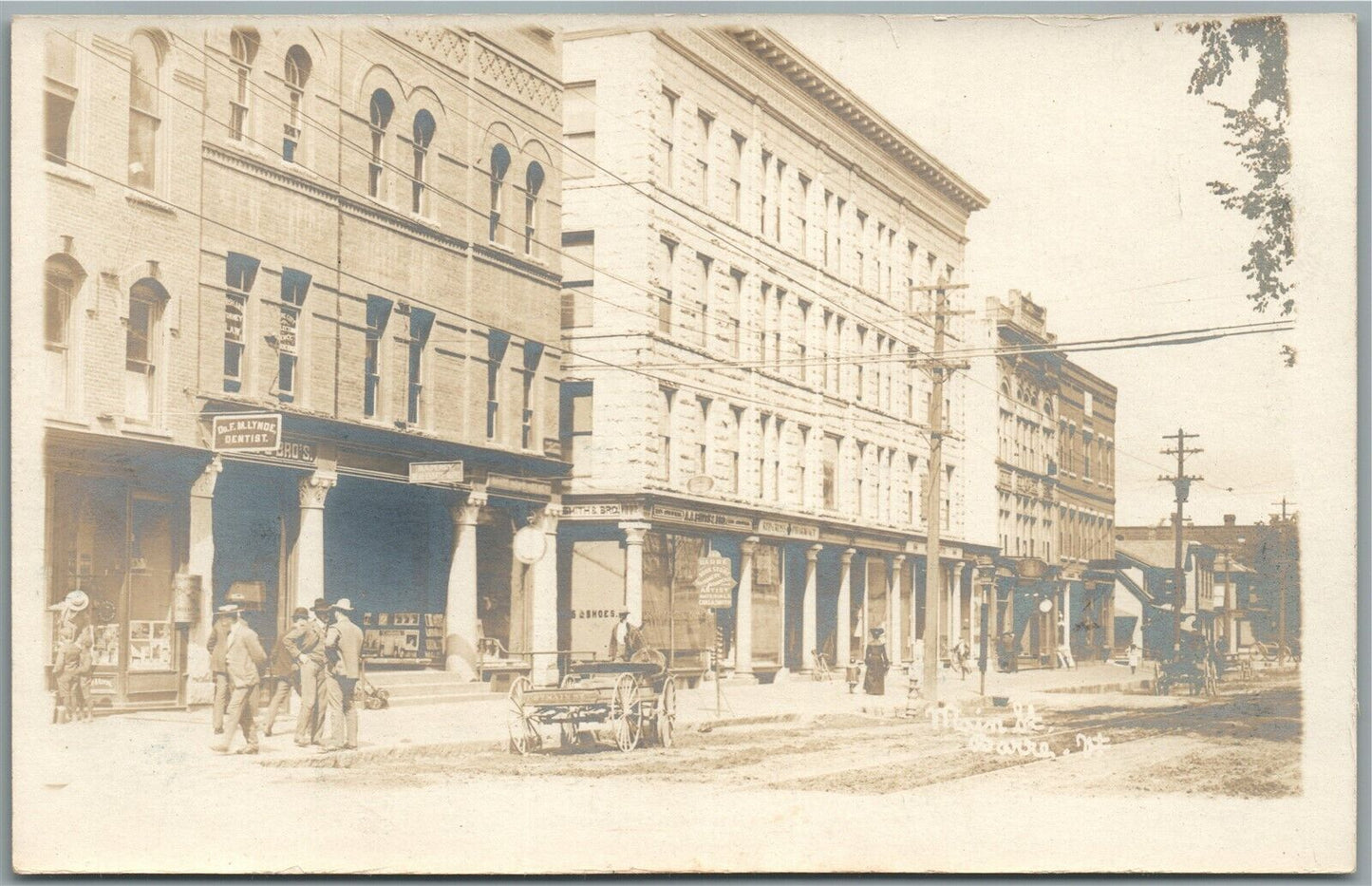 BARRE VT CITY MAIN STREET ANTIQUE REAL PHOTO POSTCARD RPPC