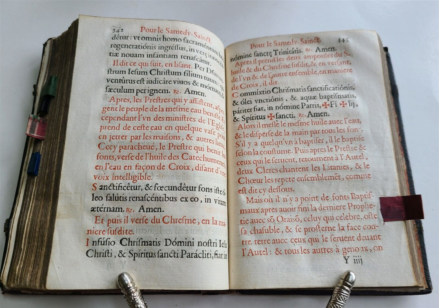 1647 L'OFFICE DE LA SEMAINE SAINCTE antique MISSAL BREVIARY