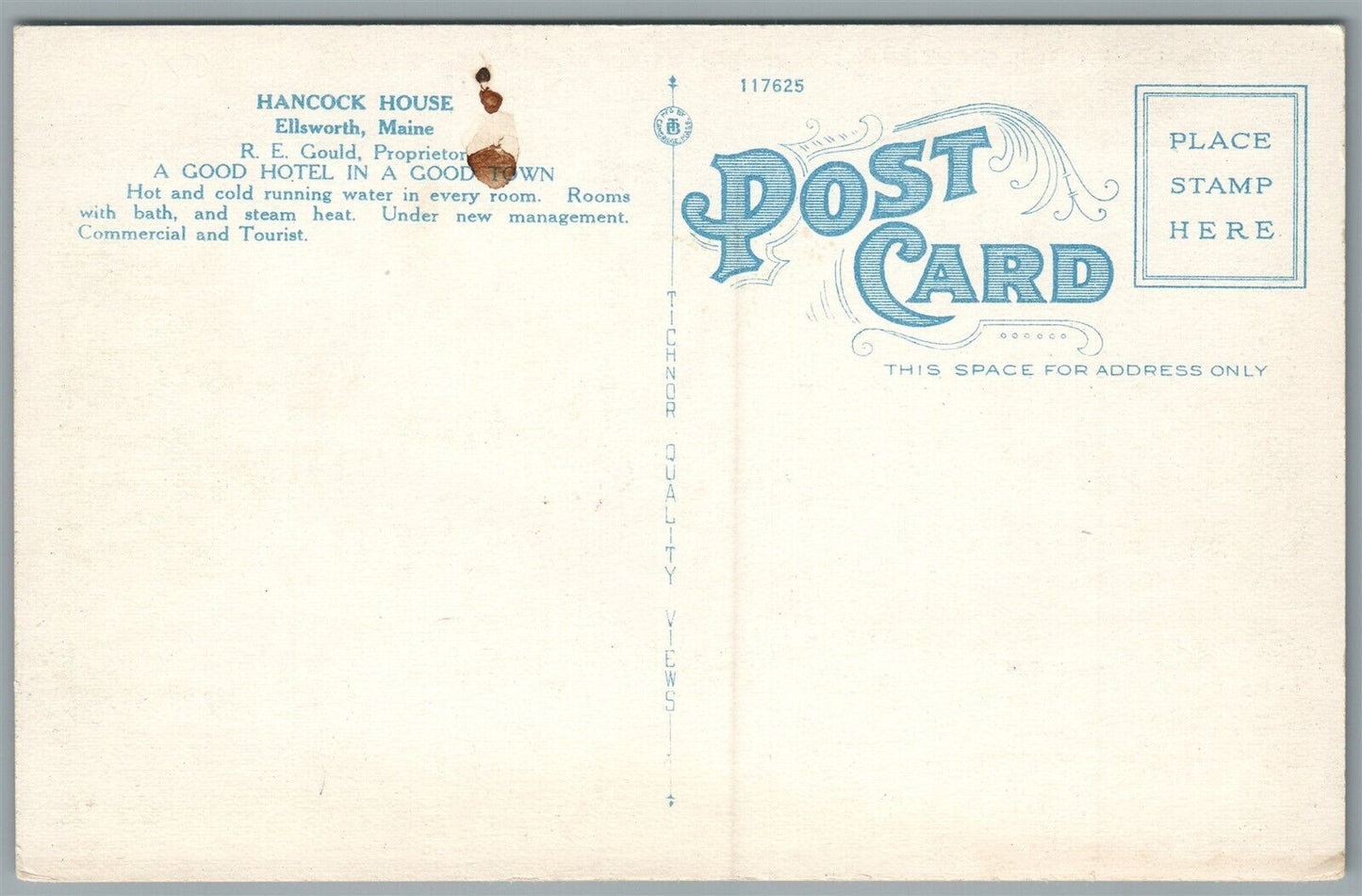 ELLSWORTH ME HANCOCK HOUSE ANTIQUE POSTCARD