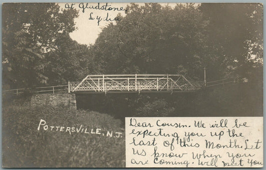 POTTERSVILLE NJ 1906 ANTIQUE REAL PHOTO POSTCARD RPPC