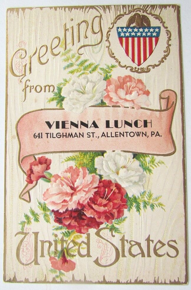 ANTIQUE POSTCARD VIENNA LUNCH TILGHMAN STREET ALLENTOWN PA UNITED STATES