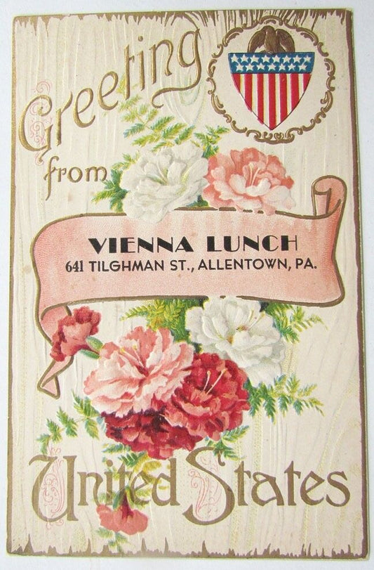 ANTIQUE POSTCARD VIENNA LUNCH TILGHMAN STREET ALLENTOWN PA UNITED STATES