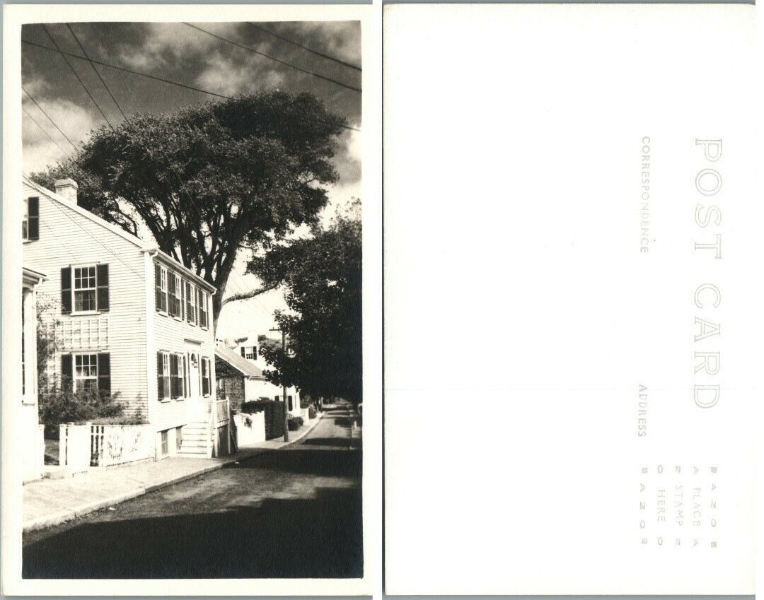 AMERICAN TOWN STREET SCENE VINTAGE REAL PHOTO POSTCARD RPPC