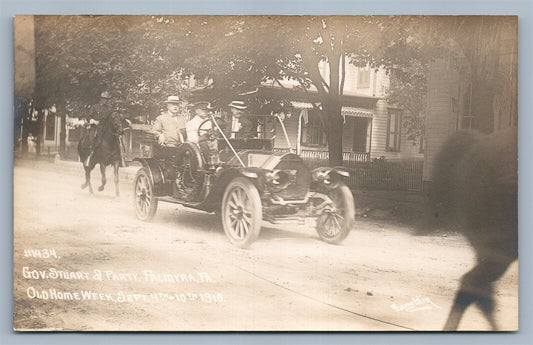 PALMYRA PA GOV. STUART & PARTY 1910 ANTIQUE REAL PHOTO POSTCARD RPPC