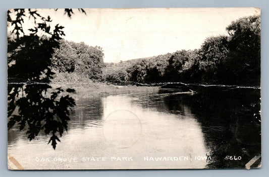 HAWARDEN IA OAK GROVE STATE PARK ANTIQUE REAL PHOTO POSTCARD RPPC