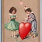 VALENTINE ANTIQUE EMBOSSED POSTCARD CIRCUS COUPLE