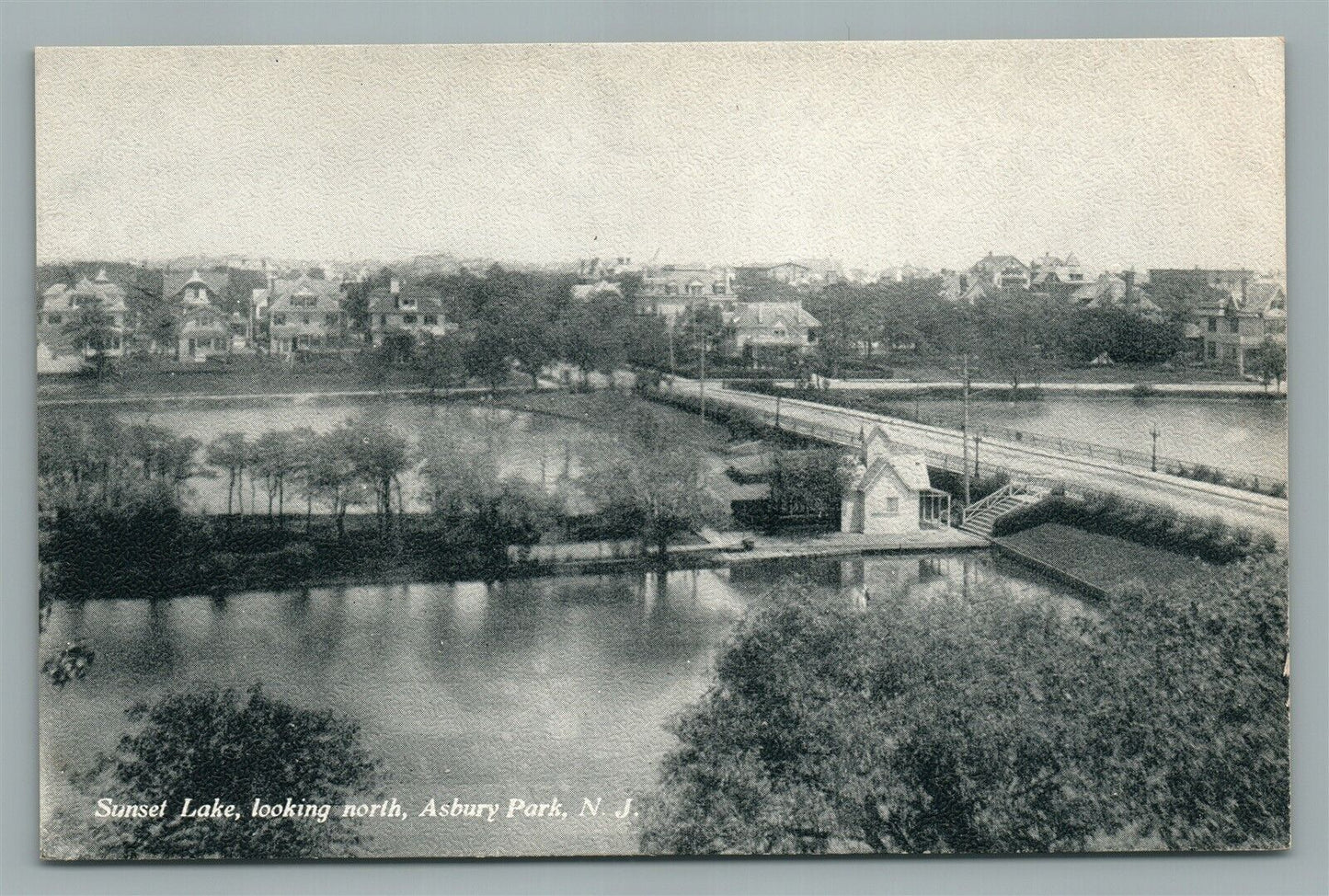 ASBURY PARK NJ SUNSET LAKE ANTIQUE POSTCARD