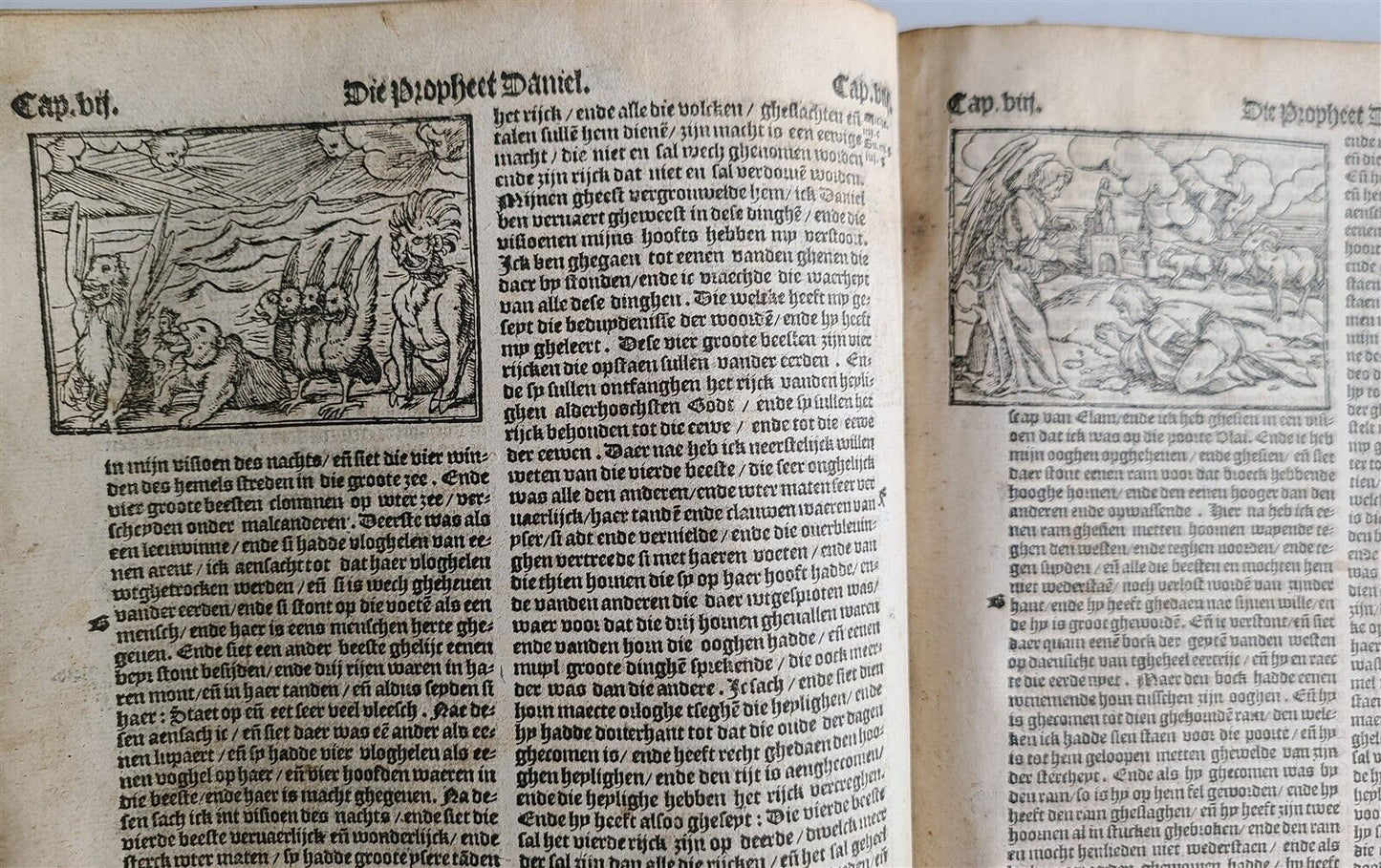 1565 BIBLE in DUTCH ILLUSTRATED 16th CENTURY antique FOLIO VELLUM BOUND rare