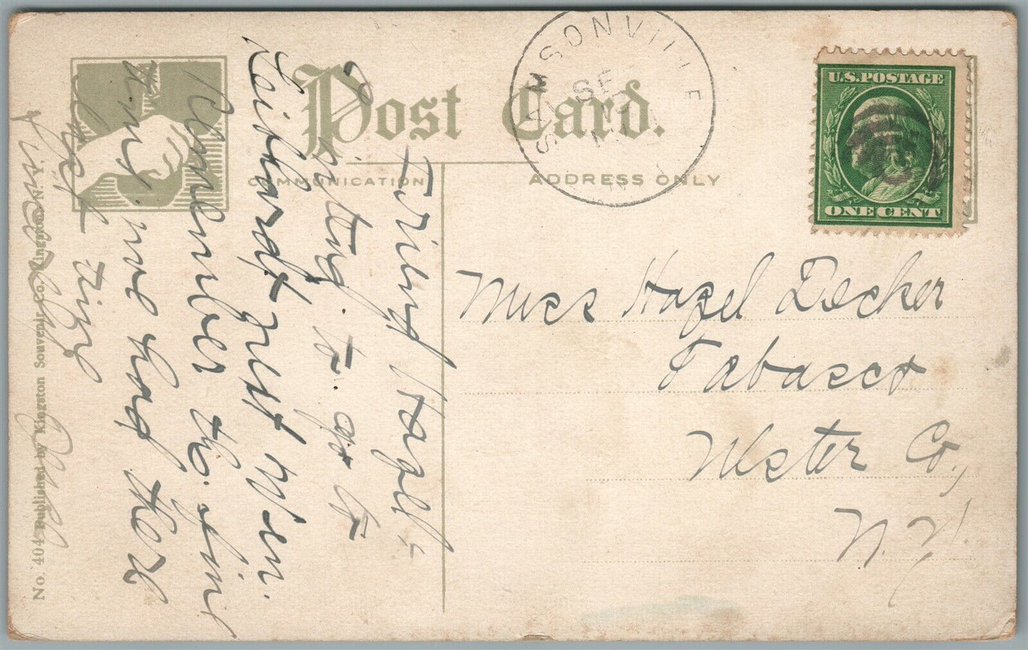 CATSKILL MTS NEW YORK CITY WATER SUPPLY WIRE FOOT BRIDGE ANTIQUE POSTCARD