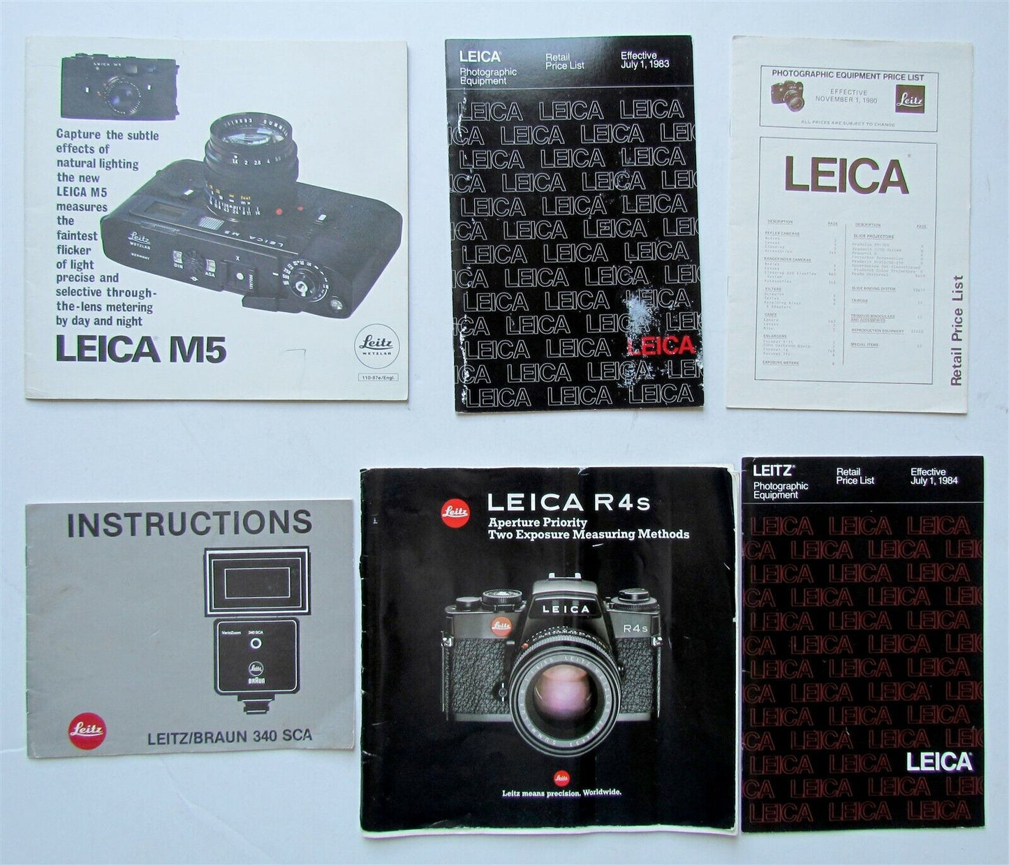 LEICA CAMERA lot of 6 VINTAGE MANUALS booklets