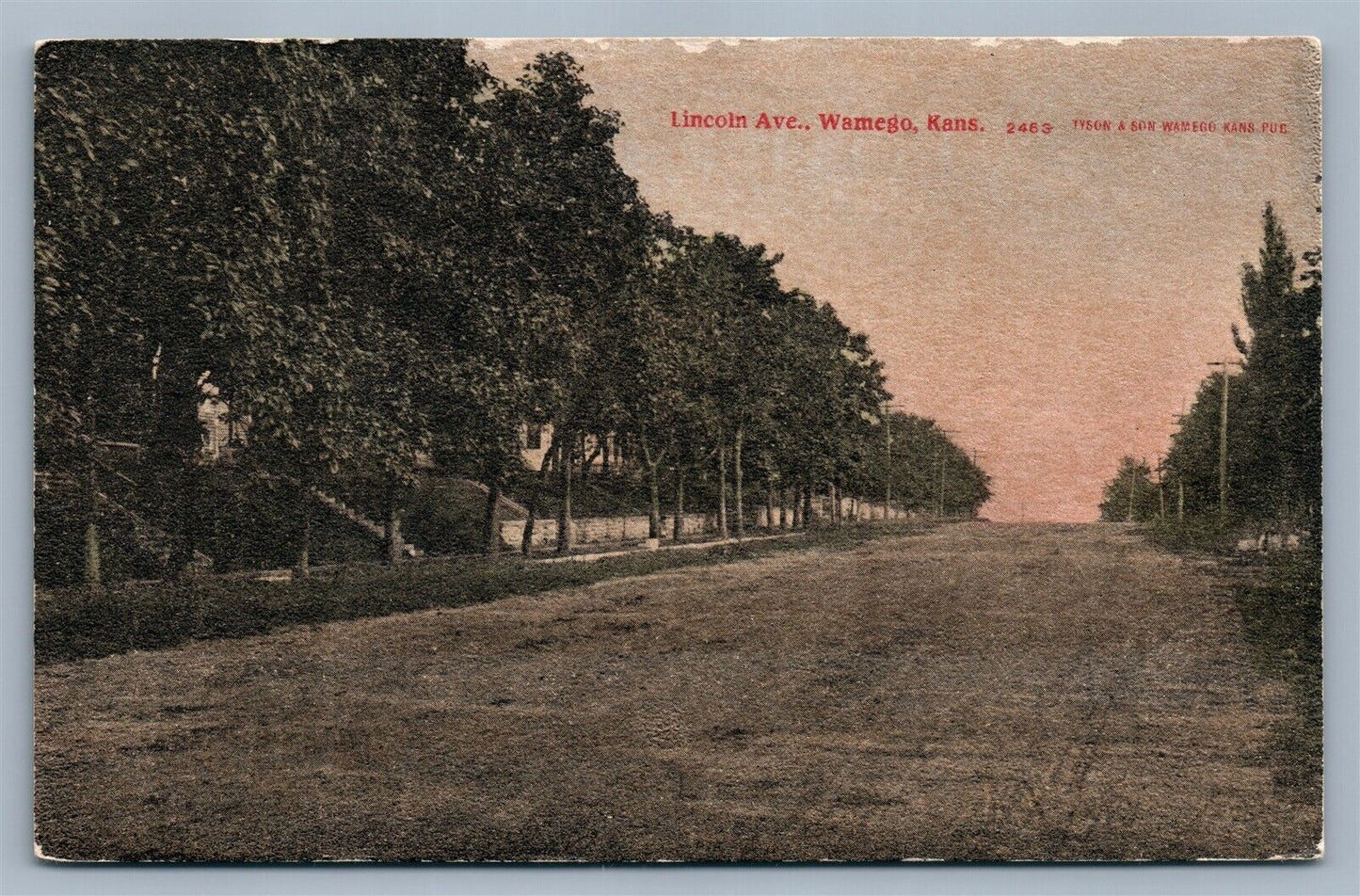 WAMEGO KS LINCOLN AVENUE ANTIQUE POSTCARD