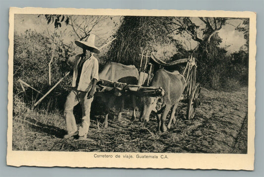 GUATEMALA CARRETERO DE VIAJE VINTAGE POSTCARD