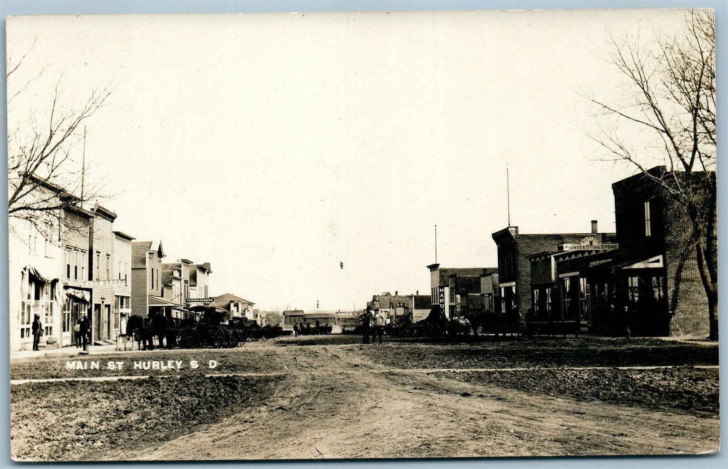 HURLEY SD MAIN STREET ANTIQUE REAL PHOTO POSTCARD RPPC