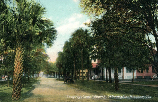 DAYTONA FL VOLUSIA AVENUE CONGREGATIONAL CHURCH ANTIQUE POSTCARD