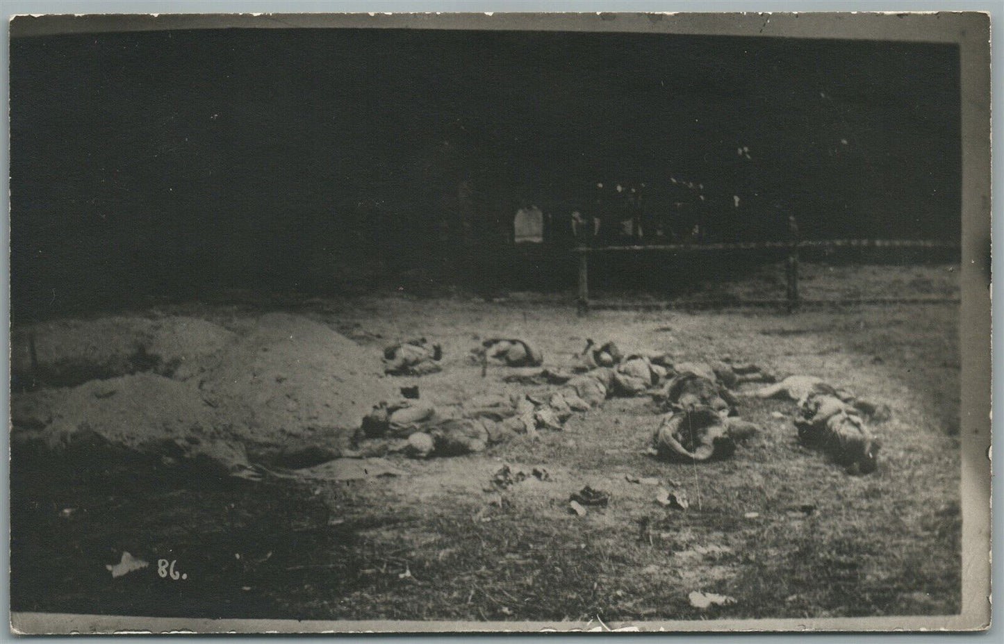 DEAD BODIES AFTER THE BATTLE ANTIQUE REAL PHOTO POSTCARD RPPC