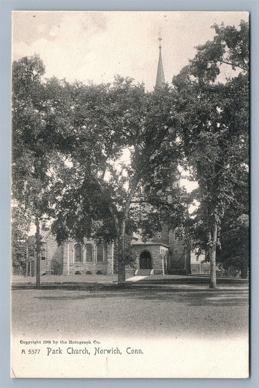 NORWICH CT PARK CHURCH ANTIQUE POSTCARD