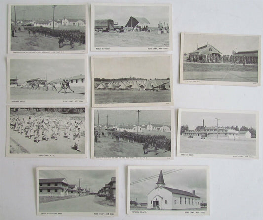 PINE CAMP NY WWII LOT of 10 VINTAGE MILITARY POSTCARDS