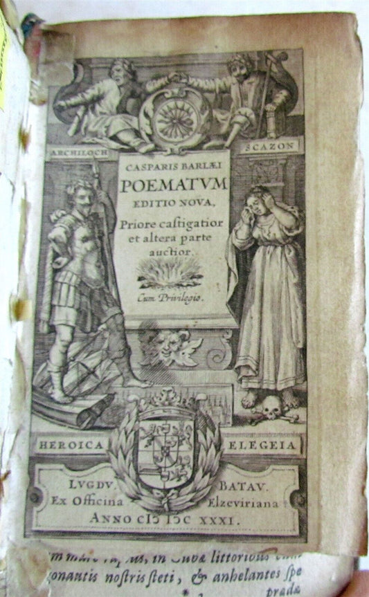 1631 POEMATUM by Caspar Barlaeus antique Elzevier Press VELLUM poetry