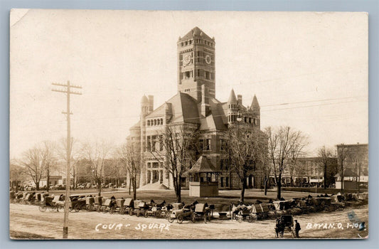 BRYAN OH COURT SQUARE ANTIQUE REAL PHOTO POSTCARD RPPC