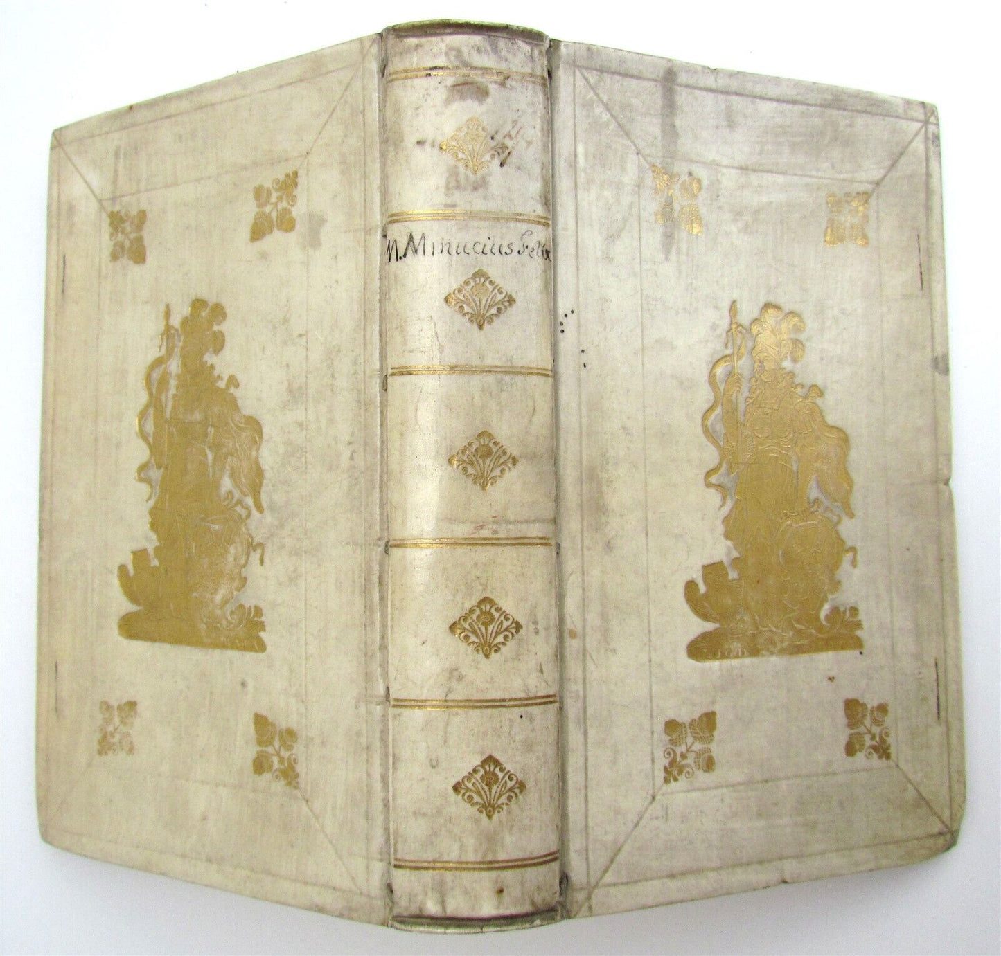 1709 OCTAVIUS by Minucius Felix ARMORIAL VELLUM BINDING antique ILLUSTRATED