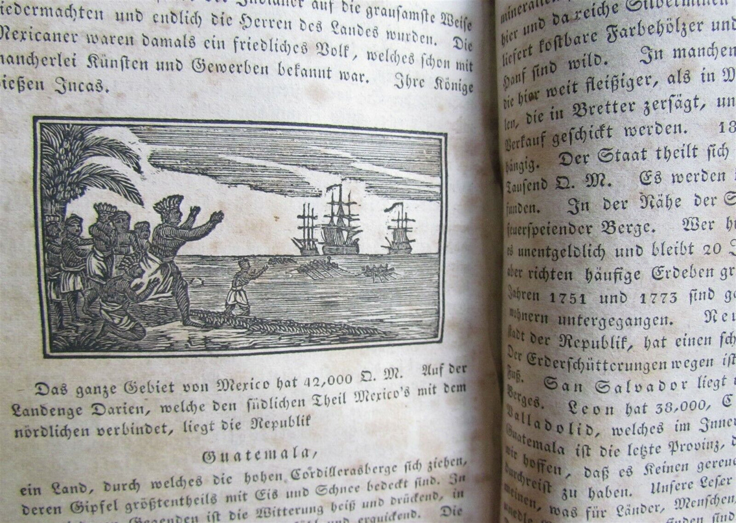 1835 DESCRIPTION OF THE WORLD antique AMERICANA Beschreibung der Welt in GERMAN