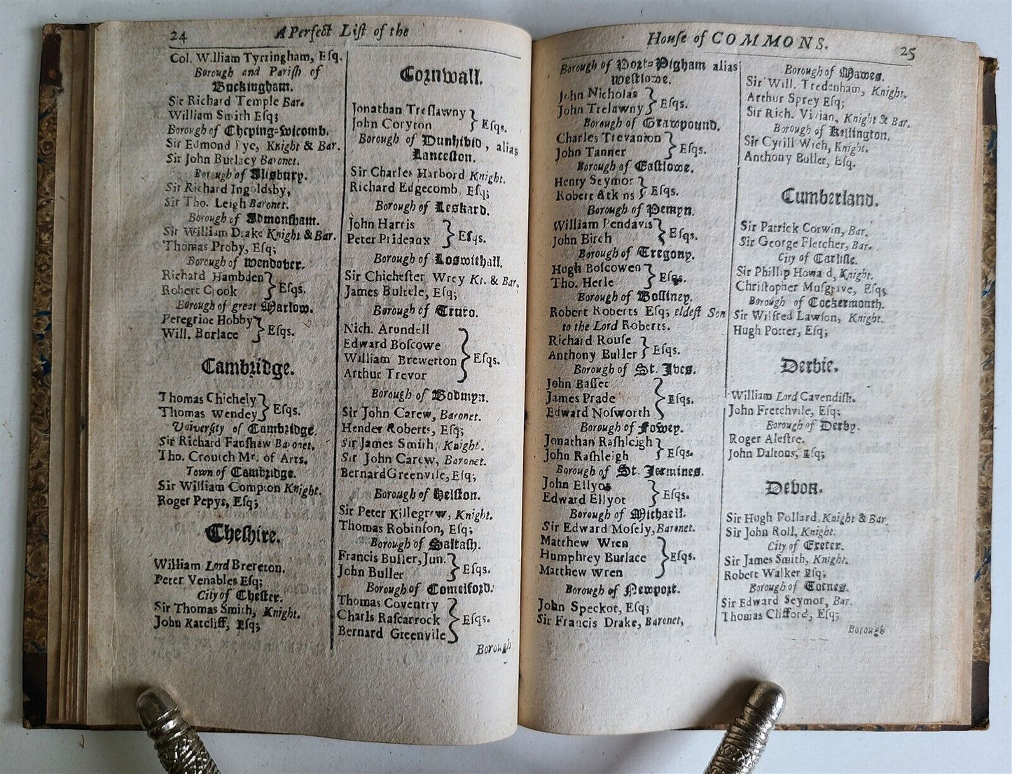 1660 ENGLANDS GLORY or CATALOGUE of LORDS of HIS MAJESTIES PRIVY COUNCEL antique