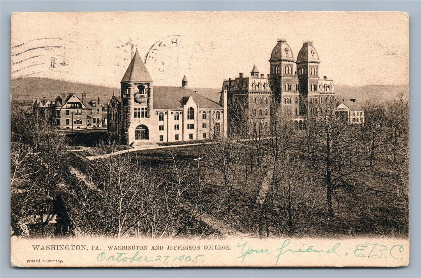 WASHINGTON PA COLLEGE ANTIQUE POSTCARD