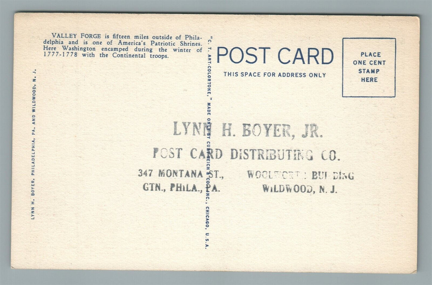 ANTIQUE POSTCARD DISTRIBUTING ADVERTISING WILDWOOD NJ PHILADELPHIA PA