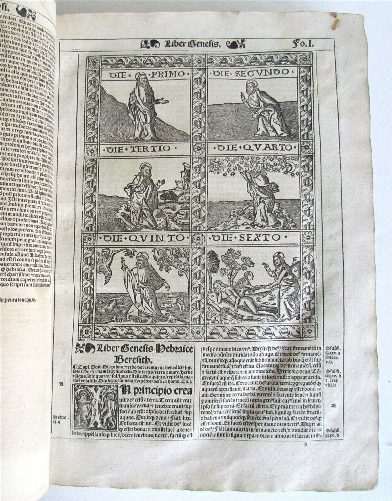 1529 BIBLE ILLUSTRATED TEXTUS BIBLIA antique FOLIO in LATIN RARE 16th CENTURY