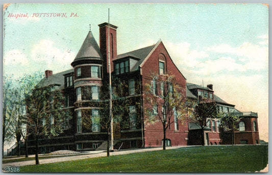 POTTSTOWN PA HOSPITAL 1910 ANTIQUE POSTCARD