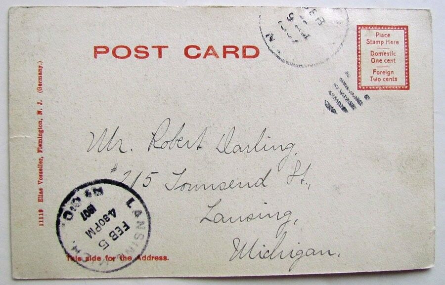 VINTAGE 1907 UNDIVIDED POSTCARD SOLDIER'S MONUMENT FLEMINGTON NJ NEW JERSEY