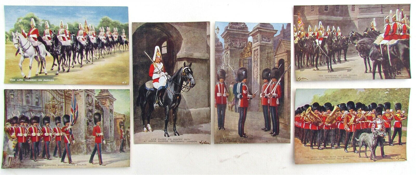 LOT of 6 BRITISH MILITARY UNIFORMS ANTIQUE POSTCARDS IRISH SCOTS